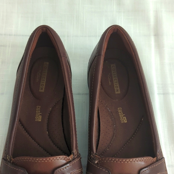 Clark's Loafers comfort shoe women's size 8 wide, brown leather - Picture 8 of 10